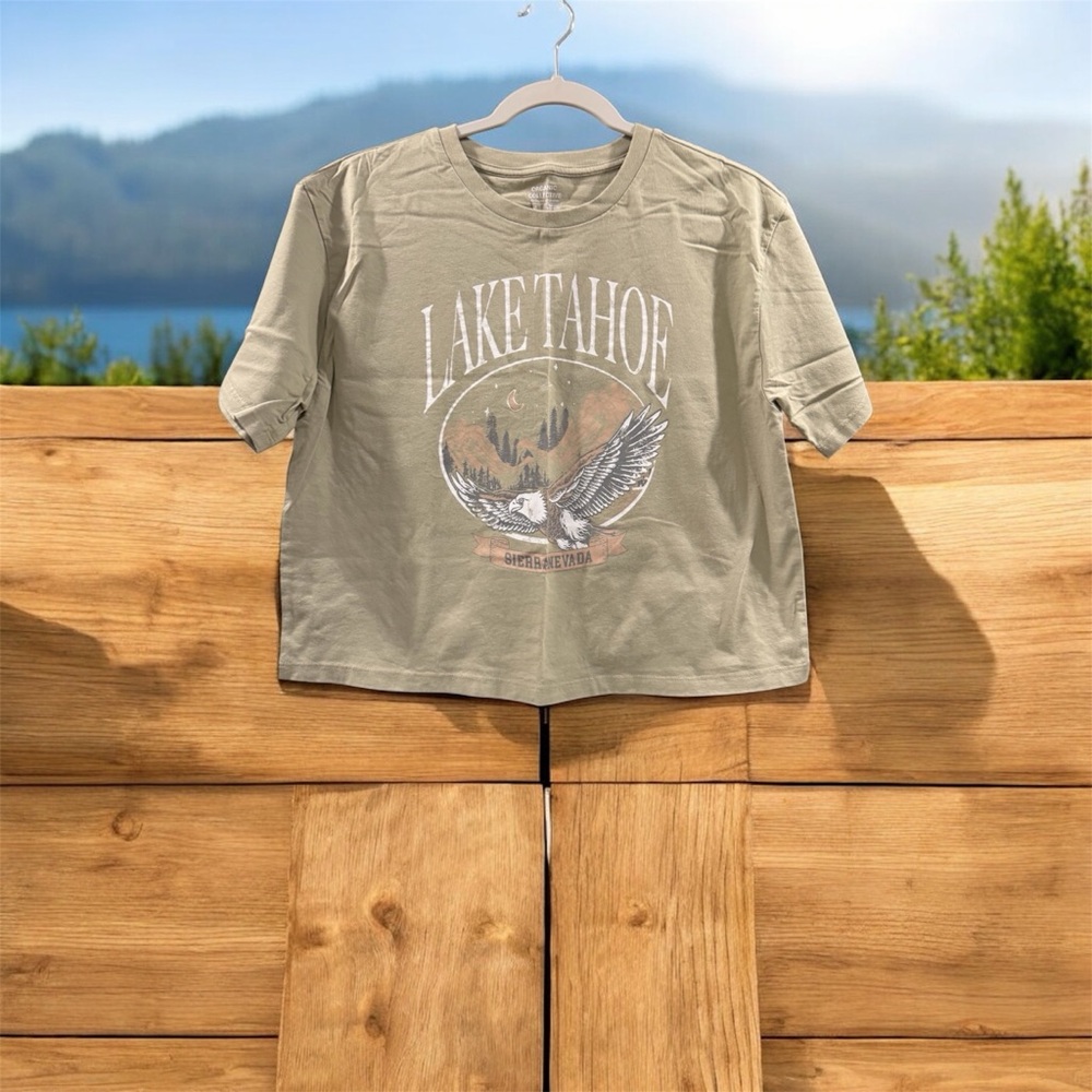 Synergy Organic Clothing Tan Graphic Crop Top